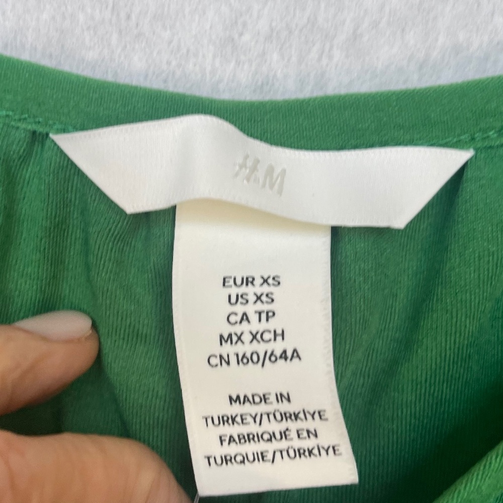 NWT H&M Green Pleated Maxi Skirt sz XS - Picture 3 of 5